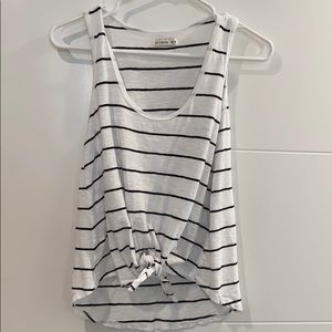 White and black stripped tank